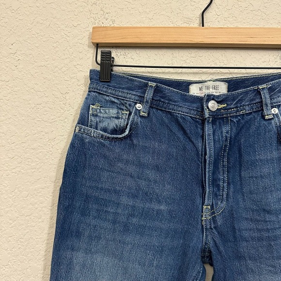 FREE PEOPLE WE THE FREE Maggie Mid-Rise Straight Leg Jeans Sequoia Blue - Picture 3 of 13